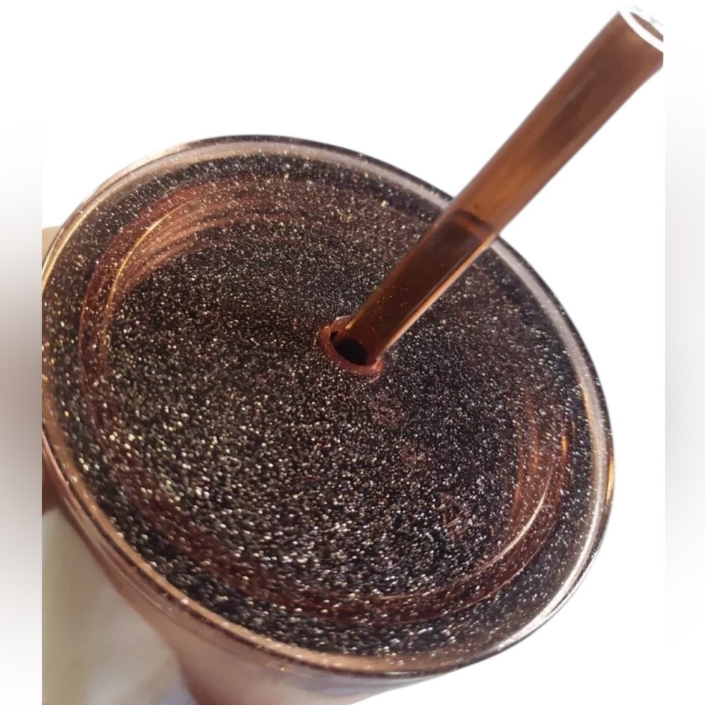 NEW 2018 RARE Starbucks Rose Gold glitter top 24oz Venti stainless Steel tumbler - Picture 10 of 17